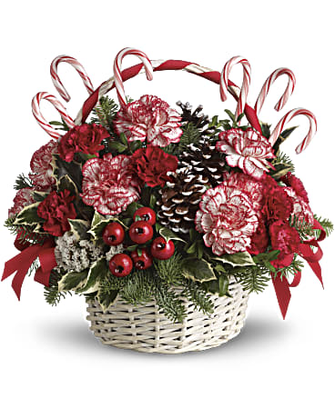 Candy Cane Christmas Flower Arrangements, Flower, Florist, Print-a-Bunch Ottawa - Orleans Florist, Great for a Birthday and Anniversary 