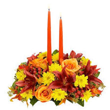 Load image into Gallery viewer, Thanksgiving candlelight centerpiece - From $89 Flower Arrangements, Flower, Florist, Print-a-Bunch Ottawa - Orleans Florist, Great for a Birthday and Anniversary 

