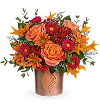 Load image into Gallery viewer, Fall Copper Leaf Arrangement
