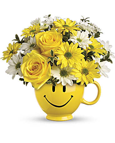 Teleflora Happy Face Mug - Anniversary Flower Arrangements, Flower, Florist, Print-a-Bunch Ottawa - Orleans Florist, Great for a Birthday and Anniversary 