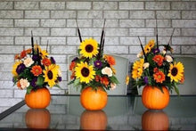 Load image into Gallery viewer, Pumpkin Thanks Giving Arrangement - From $35 Flower Arrangements, Flower, Florist, Print-a-Bunch Ottawa - Orleans Florist, Great for a Birthday and Anniversary 
